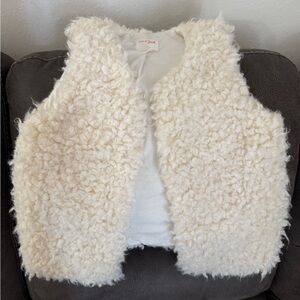 Cat & Jack Cream Faux Shearling Vest - Cozy Sherpa Look